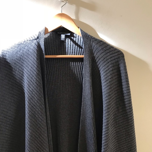 Eileen Fisher open front cardigan sweater cascade - Picture 3 of 6